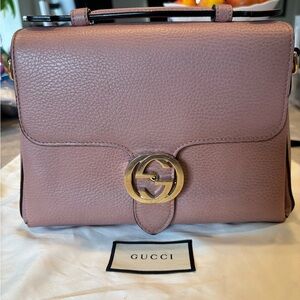 Gucci Pink Shoulder Bag with Interlocking GG Logo